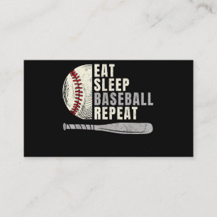 Eat Sleep Baseball Herhaal Funny Baseball Player Visitekaartje