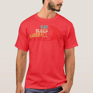 Eat Sleep Baseball Herhaal Funny Vi T-shirt