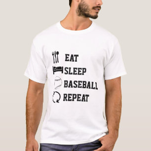 Eat Sleep Baseball Herhaal Sport T-shirt