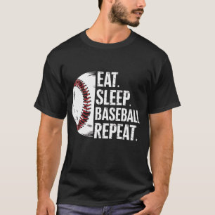 Eat Sleep Baseball Herhaal – Sportontwerp T-shirt