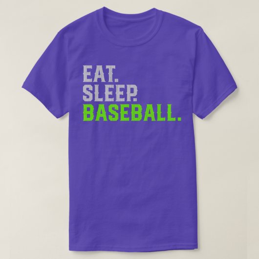 Eat Sleep Baseball Herhaal TShirt (Design voorkant)