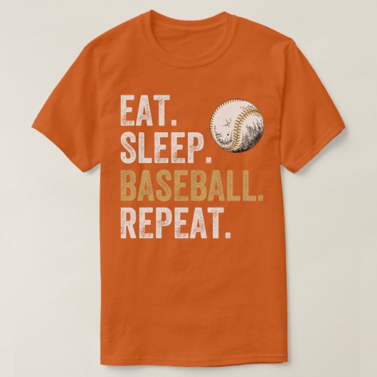 Eat Sleep Baseball Herhalen 1 T-shirt (Design voorkant)