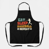 Eat Sleep Baseball Herhalen Schort (Voorkant)