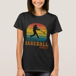 Eat Sleep Baseball Herhalen T-shirt