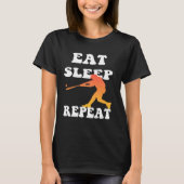 Eat Sleep Baseball Herhalen T-shirt (Voorkant)