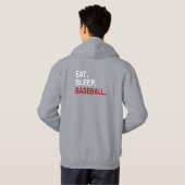 Eat Sleep Baseball Hoodie (Achterkant volledig)