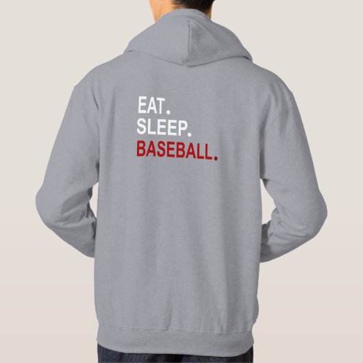 Eat Sleep Baseball Hoodie (Achterkant)