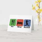 Eat Sleep Baseball Kaart (Gele Bloem)