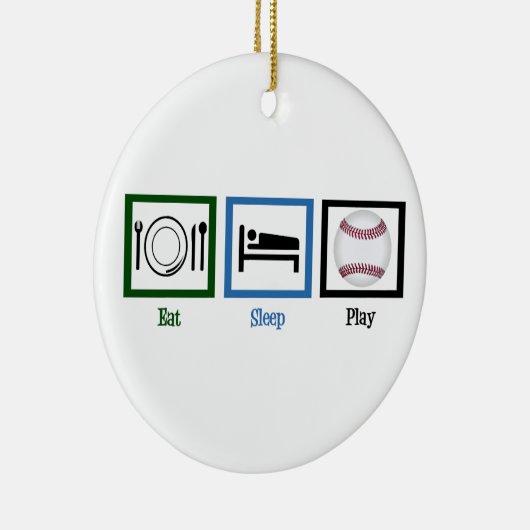 Eat Sleep Baseball Keramisch Ornament (Rechts)