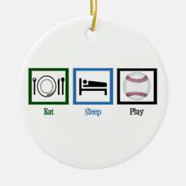 Eat Sleep Baseball Keramisch Ornament