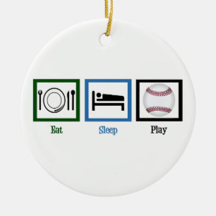 Eat Sleep Baseball Keramisch Ornament