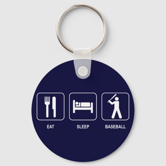 Eat Sleep Baseball Keychain (Voorkant)
