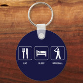 Eat Sleep Baseball Keychain (Voorkant)