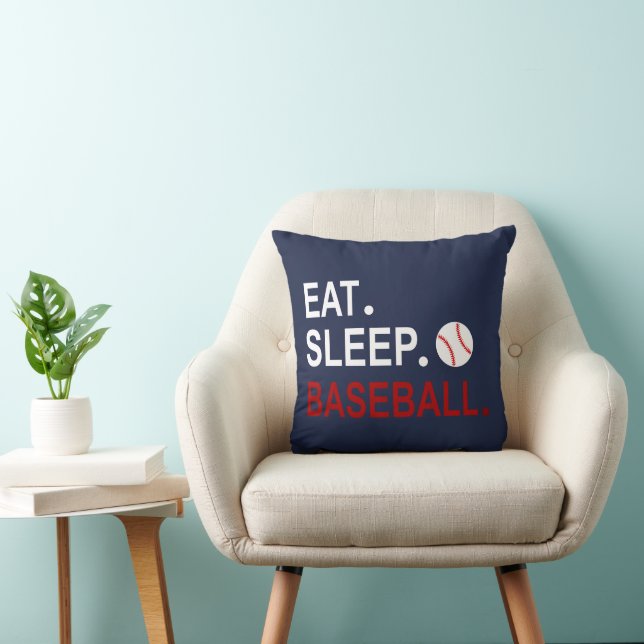 Eat Sleep Baseball Kussen (Stoel)