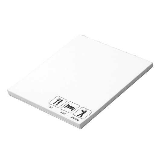 Eat Sleep Baseball Notitieblok (Linkerzijde)