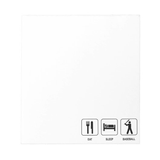 Eat Sleep Baseball Notitieblok (Voorkant)