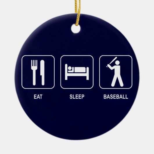 Eat Sleep Baseball Ornament (Voorkant)
