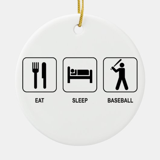 Eat Sleep Baseball Ornament (Voorkant)