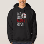 Eat Sleep Baseball Repeat Baseball Player  Basebal Hoodie (Voorkant)