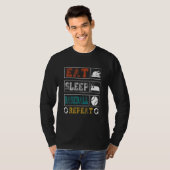 Eat Sleep Baseball Repeat Baseball Player  Basebal T-shirt (Voorkant volledig)