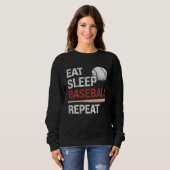 Eat Sleep Baseball Repeat Baseball Player  Basebal Trui (Voorkant volledig)