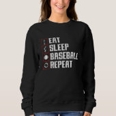 Eat Sleep Baseball Repeat Baseball Player Baseball Trui (Voorkant)