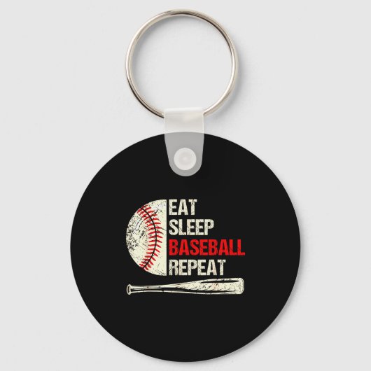 Eat Sleep Baseball Repeat Funny Baseball Player  Sleutelhanger (Voorkant)
