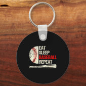 Eat Sleep Baseball Repeat Funny Baseball Player  Sleutelhanger (Voorkant)