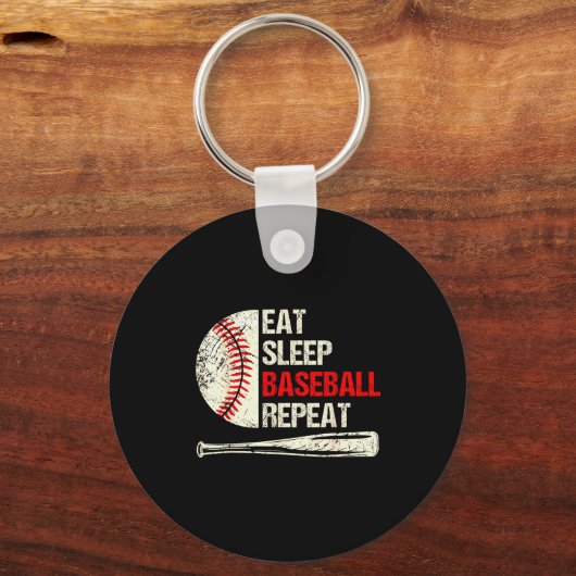 Eat Sleep Baseball Repeat Funny Baseball Player  Sleutelhanger (Voorkant)