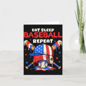Eat Sleep Baseball Repeat Funny Ice Cream Drip Cro Kaart (Voorkant)