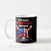 Eat Sleep Baseball Repeat Funny Ice Cream Drip Cro Koffiemok (Links)