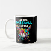 Eat Sleep Baseball Repeat Funny Ice Cream Drip Cro Koffiemok (Links)
