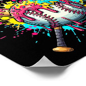 Eat Sleep Baseball Repeat Funny Ice Cream Drip Cro Poster (Hoek)