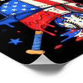 Eat Sleep Baseball Repeat Funny Ice Cream Drip Cro Poster (Hoek)