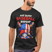 Eat Sleep Baseball Repeat Funny Ice Cream Drip Cro T-shirt (Voorkant)