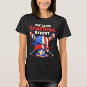Eat Sleep Baseball Repeat Funny Ice Cream Drip Cro T-shirt (Voorkant)