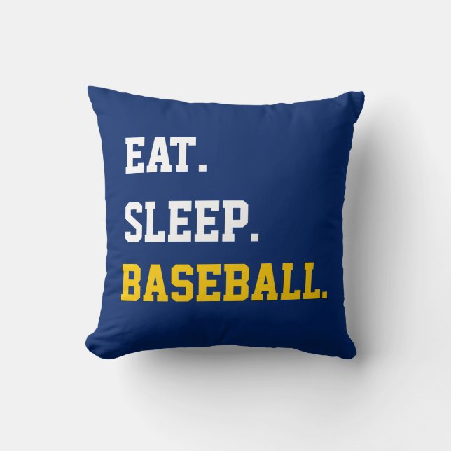 Eat Sleep Baseball Sleutelhanger Ronde Button 7,6  Kussen (Voorkant)