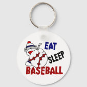 Eat Sleep Baseball Socket Monkey Sleutelhanger (Voorkant)