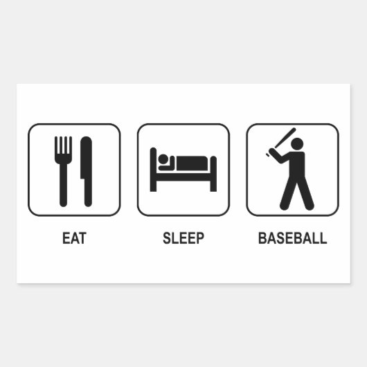 Eat Sleep Baseball Sticker (Voorkant)