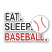 Eat Sleep Baseball Sticker (Voorkant)