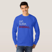 Eat Sleep Baseball T-shirt (Voorkant volledig)
