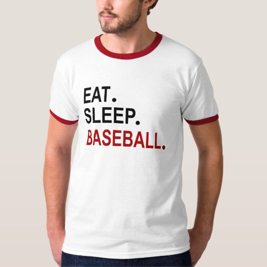 Eat Sleep Baseball T-shirt (Voorkant)