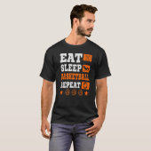 Eat Sleep basketbal Herhaal Premium T-shirt (Voorkant volledig)