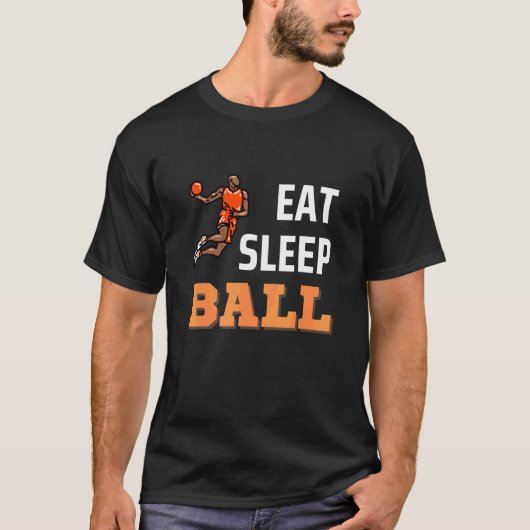 Eat Sleep Basketball Basketball Player Dunk T-shirt (Voorkant)