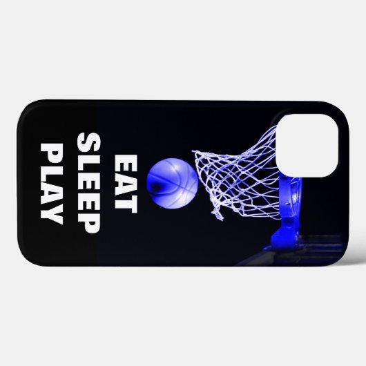 Eat Sleep Basketball Blue Black Case-Mate iPhone Case (Achterkant (horizontaal))