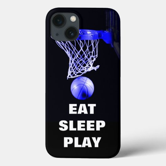 Eat Sleep Basketball Blue Black Case-Mate iPhone Case (Achterkant)