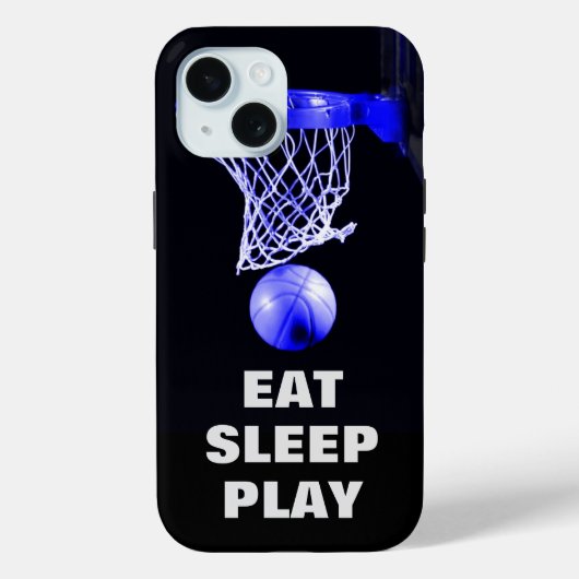 Eat Sleep Basketball Blue Black Case-Mate iPhone Case (Achterkant)
