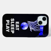 Eat Sleep Basketball Blue Black Case-Mate iPhone Case (Achterkant (horizontaal))