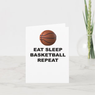 Eat Sleep Basketball Herhaal 2 Kaart