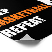 Eat Sleep Basketball Herhaal Basketball Boys en G Poster (Hoek)